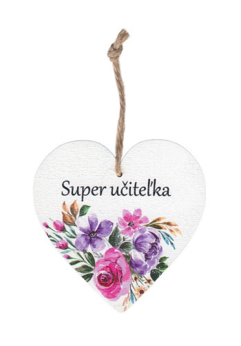 Drevené srdce: Super učiteľka (magnetka)