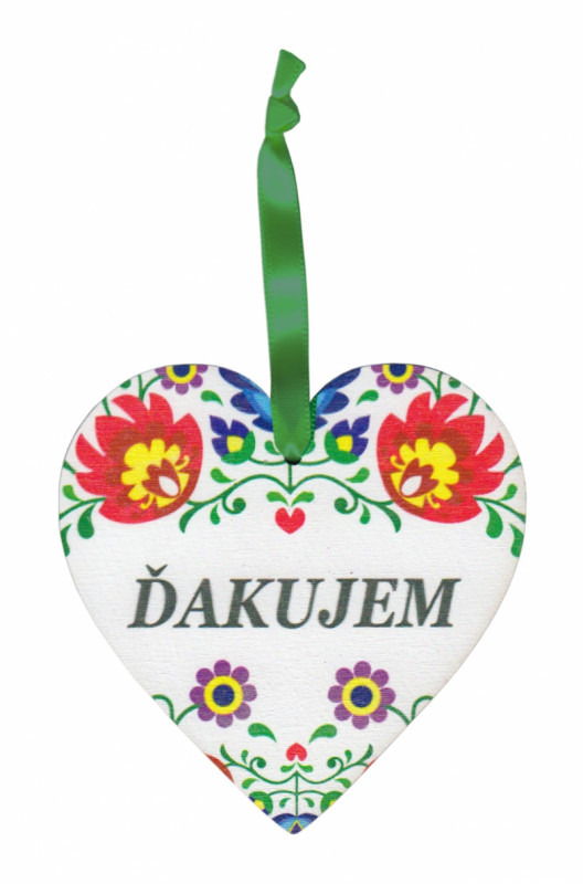 Drevené srdce (MZ022-7) Ďakujem (magnetka)