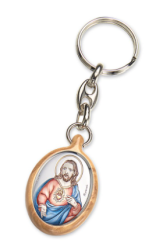 Kľúčenka z olivového dreva Najsvätejšie srdce Ježišovo