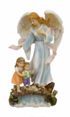 Anjel strážny s deťmi (5187B) - modrý