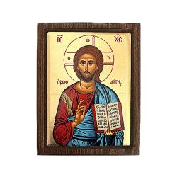 Ikona s dreveným rámom Kristus