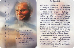 Kartika s modlitbou (LV34) Sv. Jn Pavol II.
