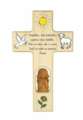 Kríž drev. s hlin. anjelikom (N414/SK)