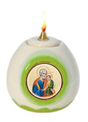 Lampa olejová (3233) Svätý Jozef - zelená