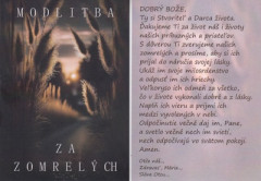 Obrzok s modlitbou (LV115) Modlitba za zomrelch