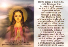 Obrzok s modlitbou (LV119) Svt Filomna, milovan dcra Jeia a Mrie...