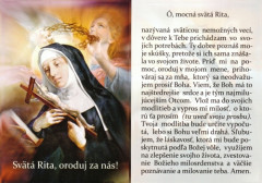 Obrzok s modlitbou (LV25) Sv. Rita