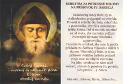 Obrzok s modlitbou (LV91) Svt arbel, mocn orodovnk...