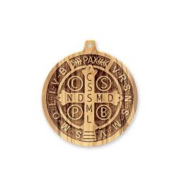 Medaila sv. Benedikta z olivového dreva