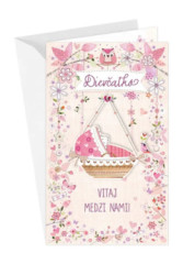 Pozdrav s textom (16-666) - Diev�atko, vitaj medzi nami!