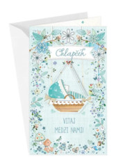 Pozdrav s textom (16-667) - Chlap�ek, vitaj medzi nami!