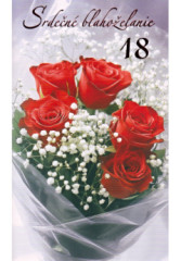 Pozdrav s textom STIVA_B (10-1050) - Srde�n� blaho�elanie k 18