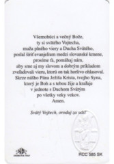 RCC kartika s modlitbou (RCC 585 SK) Svt Vojtech