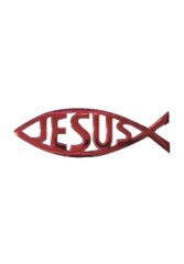 Samolepka - Rybka JESUS - erven