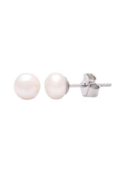 Strieborn napichovacie nunice - riene perly 6 mm