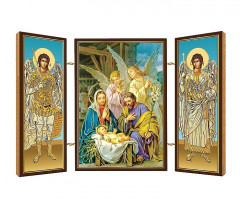 Triptych drev. (BN1) - Sv. rodina /vianon/