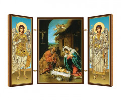 Triptych drev. (BN3) - Sv. rodina /vianon/