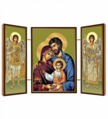 Triptych drev. (N14)  Sv. rodina /ikona/