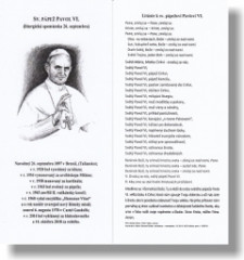 Záložka + litánie: Sv. pápež Pavol VI.