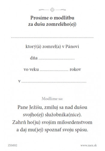 Obrázok smútočný (ZSM02) Srdce Pána Ježiša