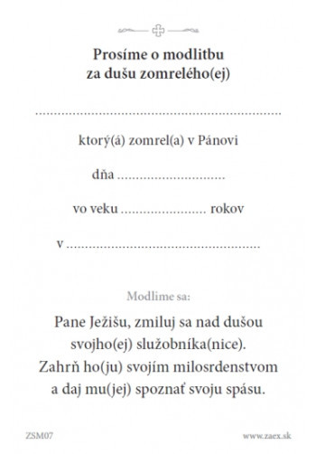 Obrázok smútočný (ZSM07) Panna Mária Zázračná medaila