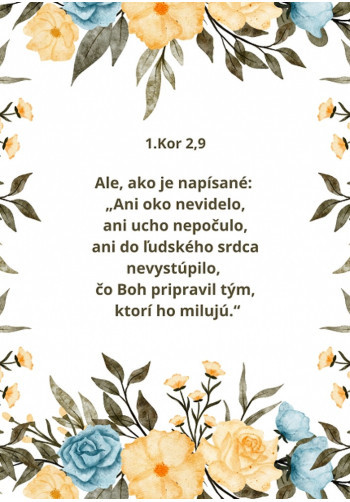 Pozdrav s citátom (B26-V1) 1.Kor 2,9