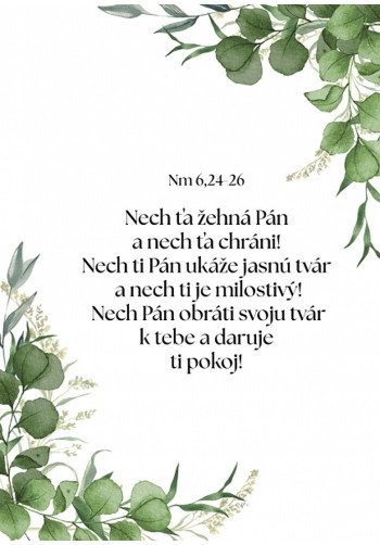 Pozdrav s citátom (B26-V17) Nm 6,24-26