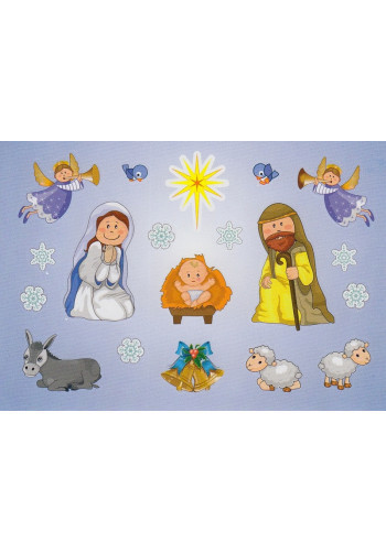 Samolepky - hárok (B061-3) - vianočné