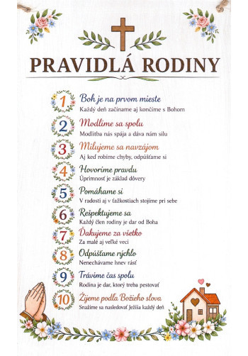 Tabuľka XL - Pravidlá rodiny (biela)
